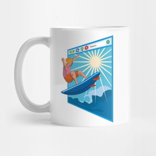 Surfing on Internet Retro Mug